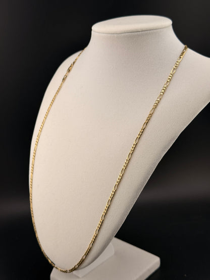 14K Solid Gold 3.15MM Figaro Chain — 3.15 MM / 24 Inches