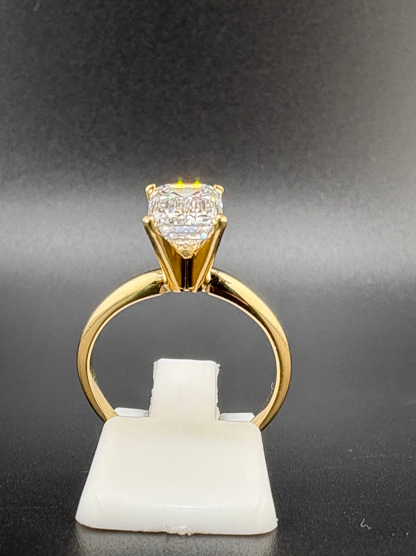 14K Solid Gold 2.04 CTW Emerald Cut Ring – Size 5.75