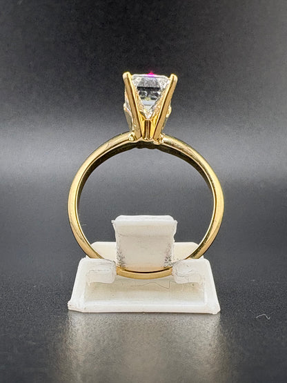 14K Solid Gold 2.04 CTW Emerald Cut Ring – Size 5.75