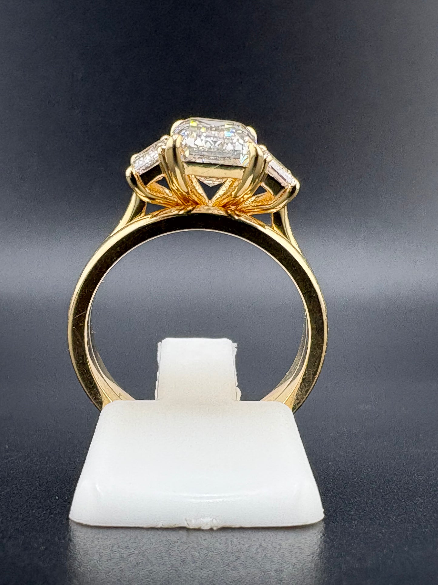 14K Solid Gold 2.04 CTW Emerald Cut Bridal Set – Size 5.75