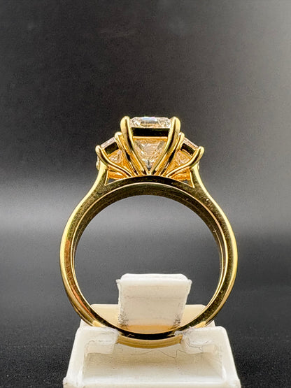 14K Solid Gold 2.04 CTW Emerald Cut Bridal Set – Size 5.75