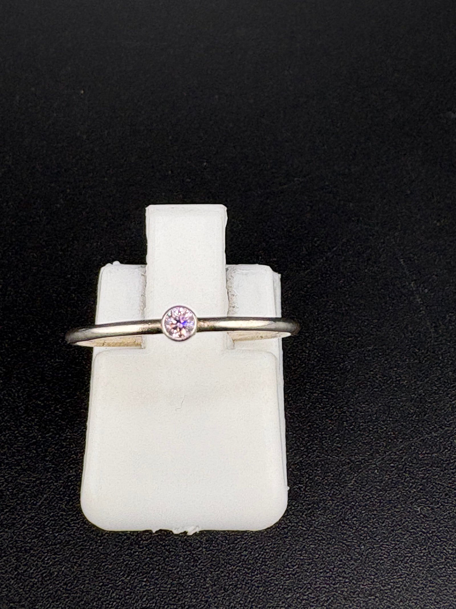 .925 Sterling Silver Light Pink CZ Ring – 0.5g alternate product view