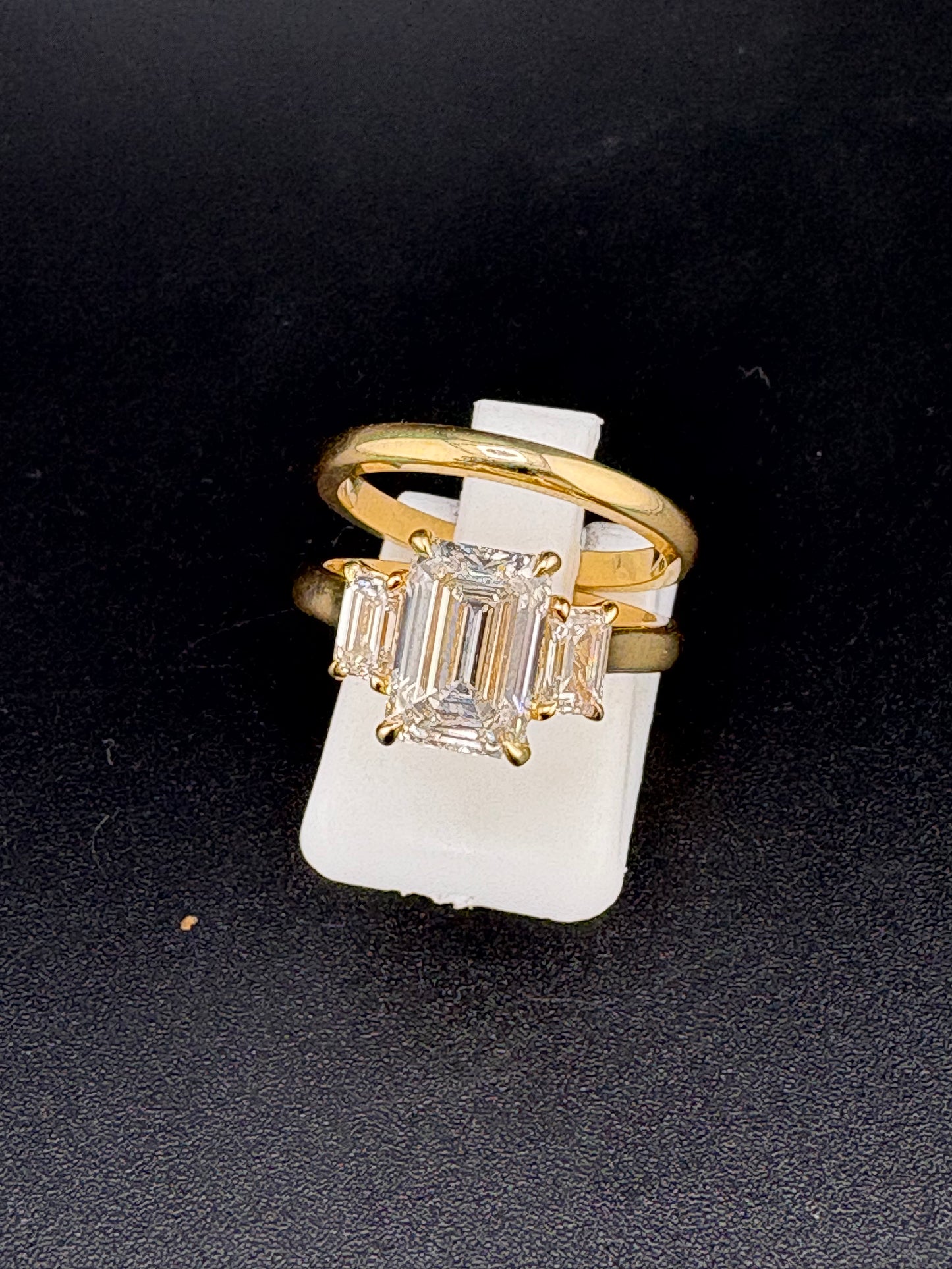 14K Solid Gold 2.04 CTW Emerald Cut Bridal Set – Size 5.75