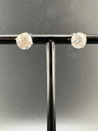 White Gold Lab-Grown Diamond Earrings – 3.40 CTW Total – IGI Certified