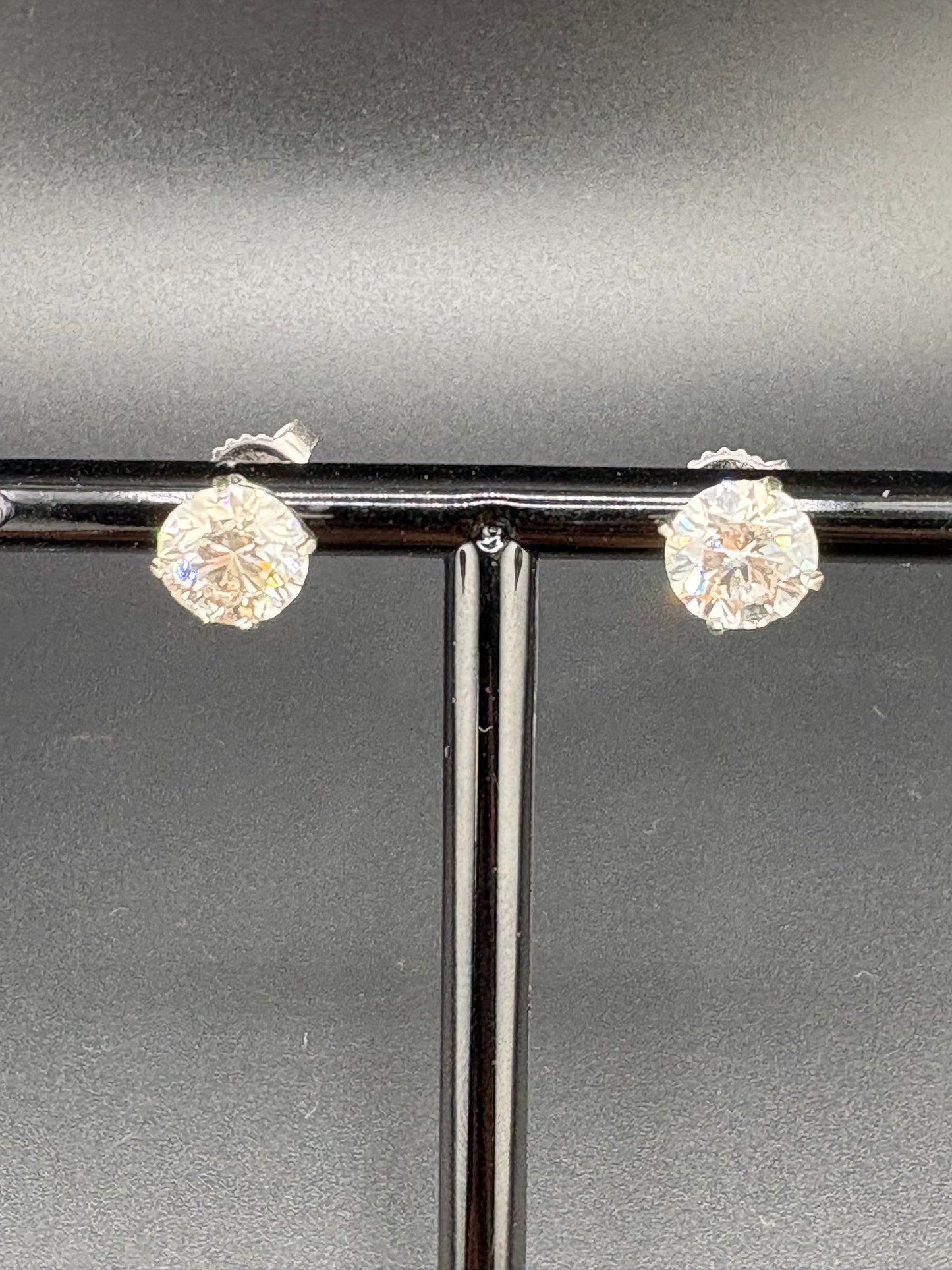 White Gold Lab-Grown Diamond Earrings – 3.40 CTW Total – IGI Certified