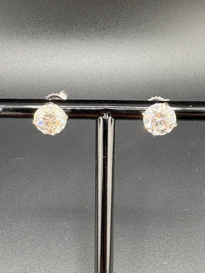 White Gold Lab-Grown Diamond Earrings – 3.40 CTW Total – IGI Certified