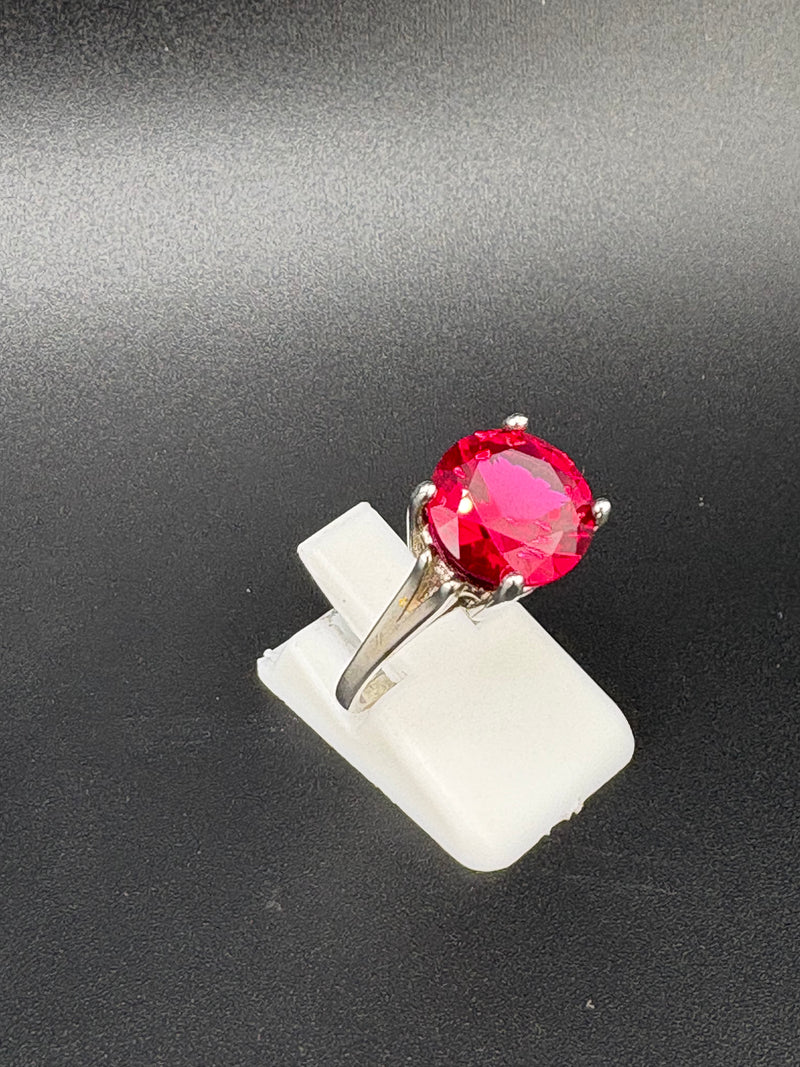 925 Sterling Silver 3ct Ruby Solitaire Ring