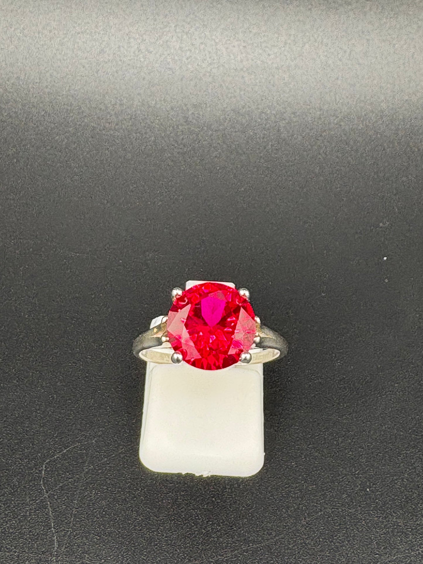 925 Sterling Silver 3ct Ruby Solitaire Ring