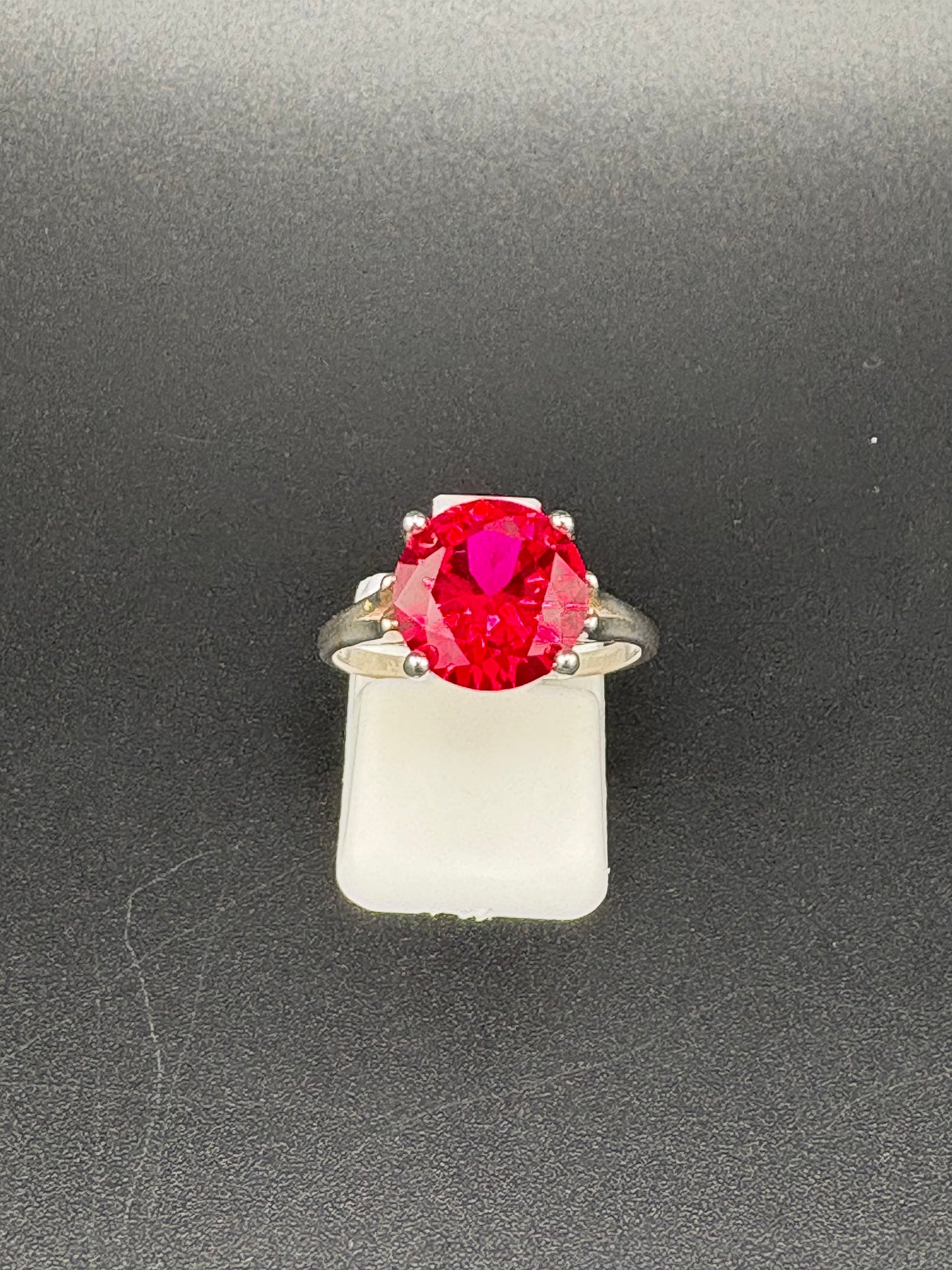 925 Sterling Silver 3ct Ruby Solitaire Ring