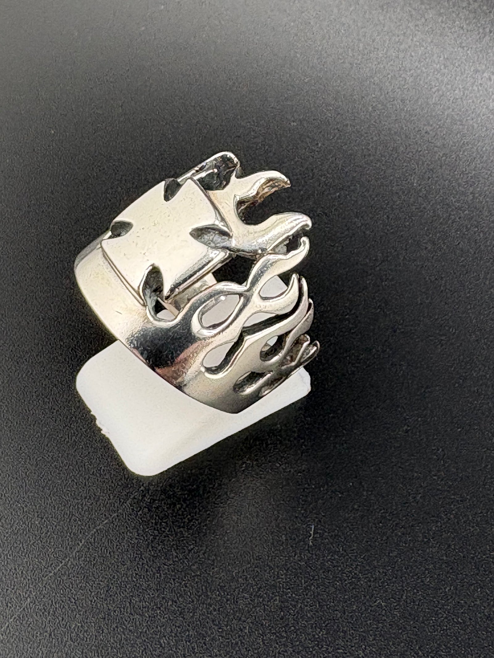 925 Sterling Silver West Coast Chopper Cross Ring detail view