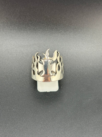 925 Sterling Silver West Coast Chopper Cross Ring