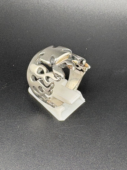 925 Sterling Silver West Coast Chopper Cross Ring