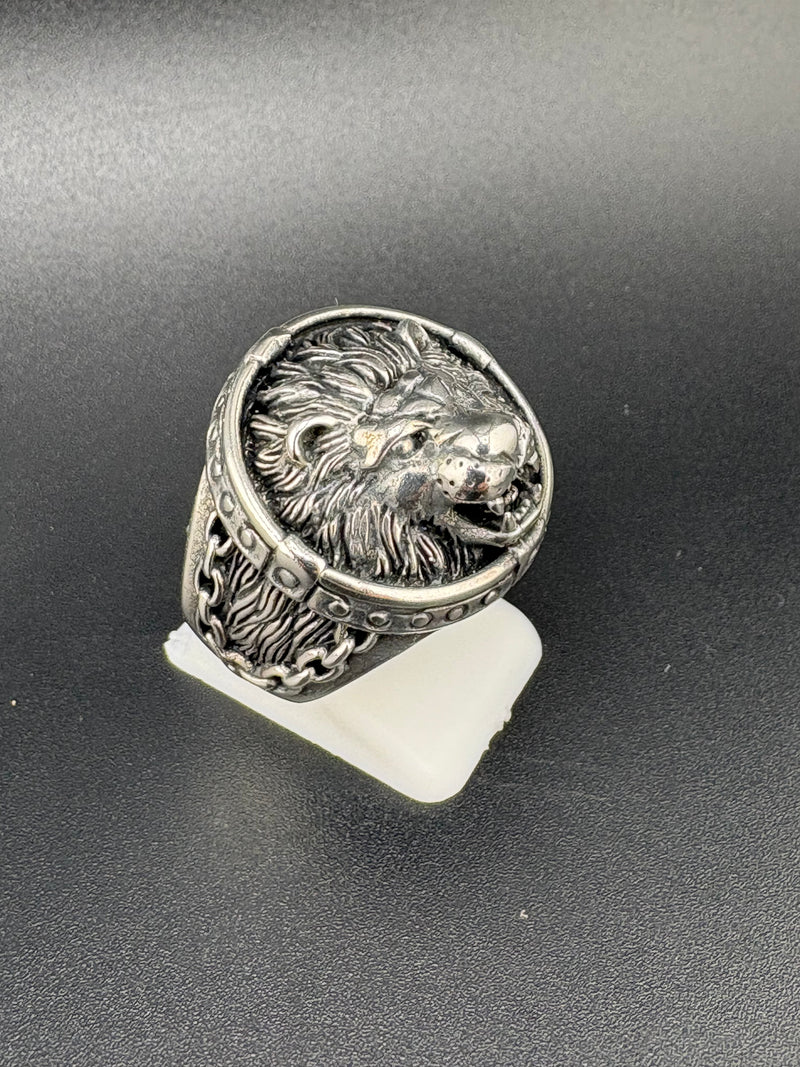 925 Sterling Silver Lion Head Ring – Bold Statement Jewelry