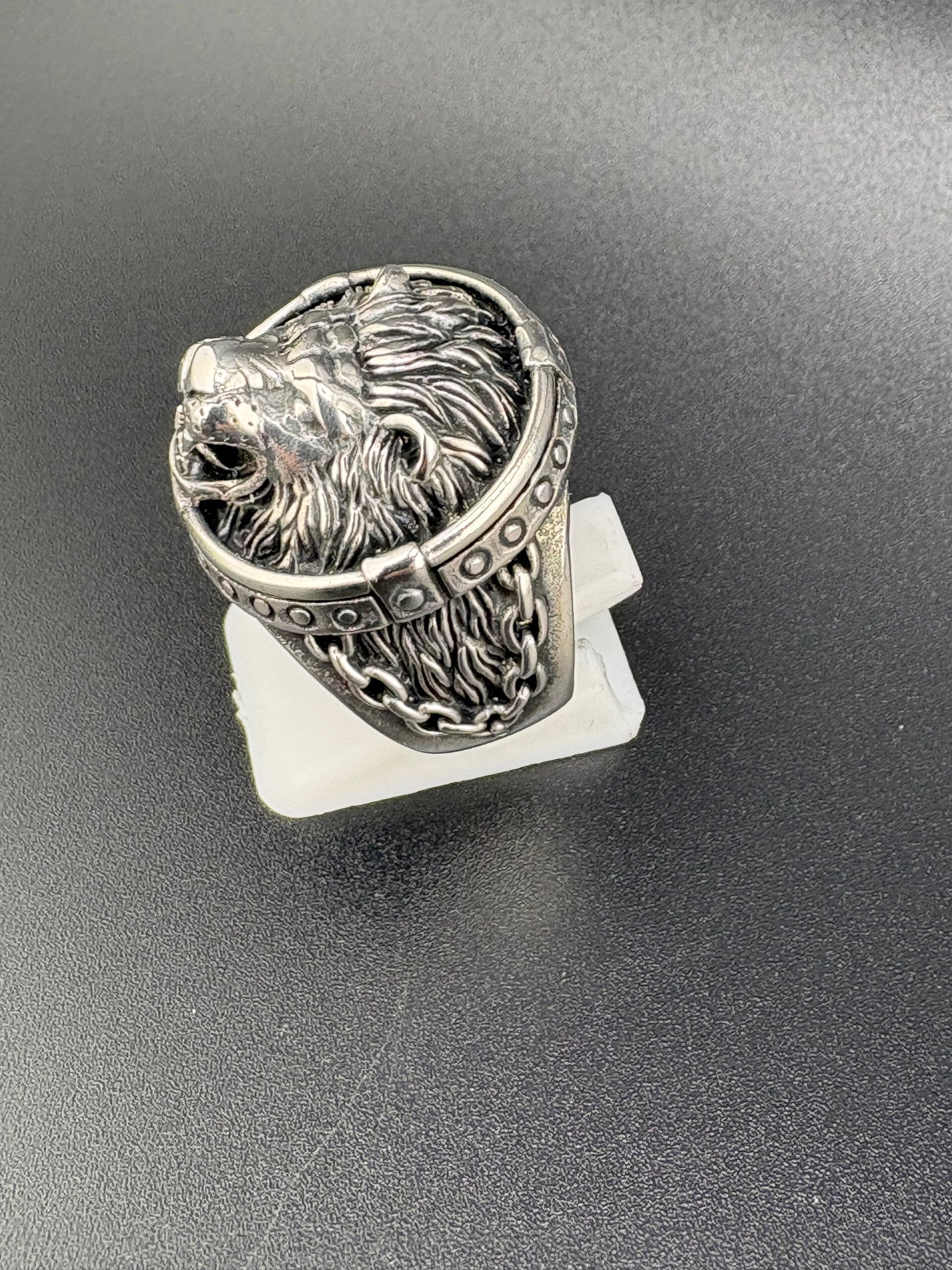 925 Sterling Silver Lion Head Ring – Bold Statement Jewelry detail view