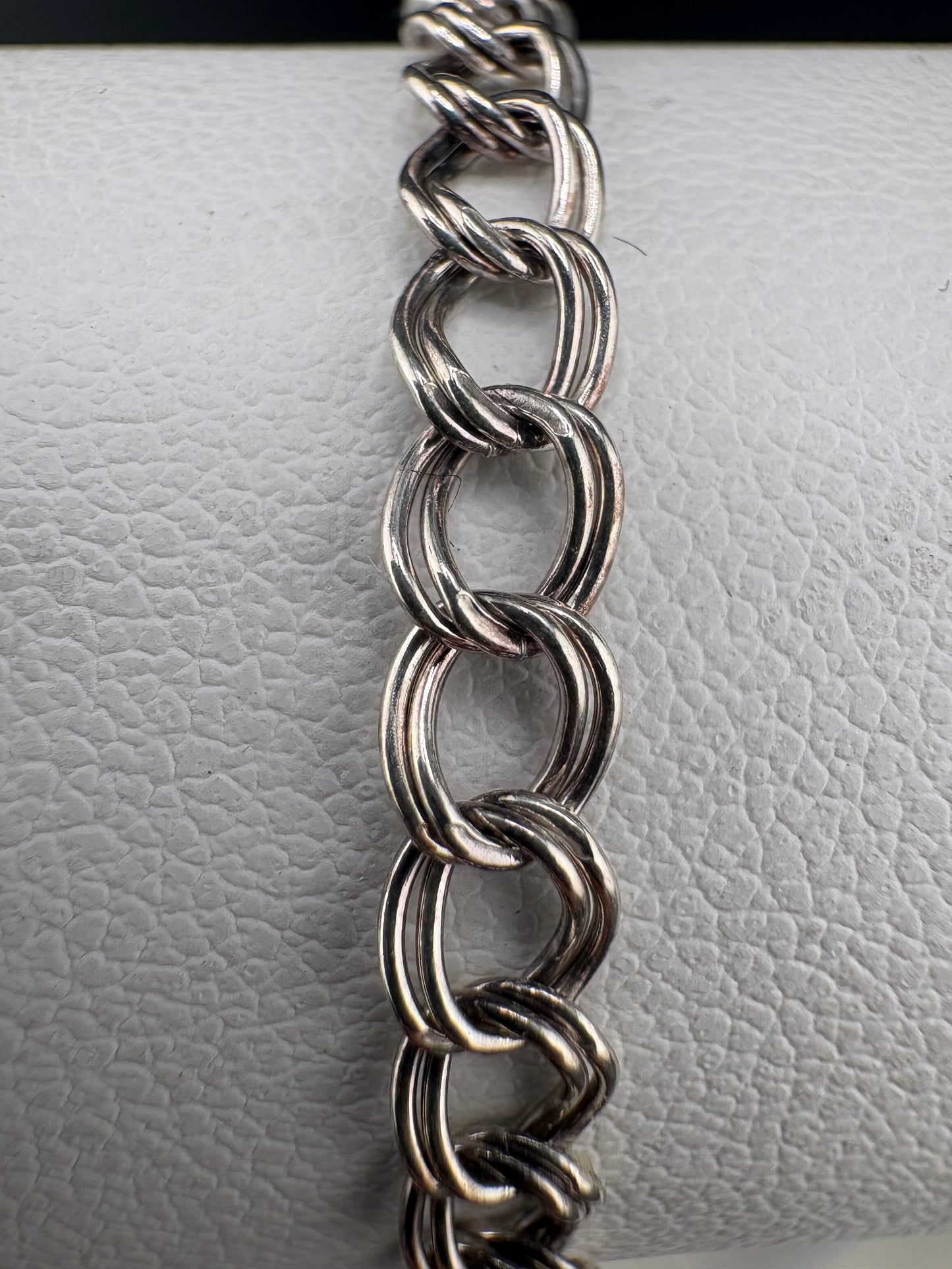 .925 Sterling Silver Double Curb Link Bracelet – 4 mm / 7 in