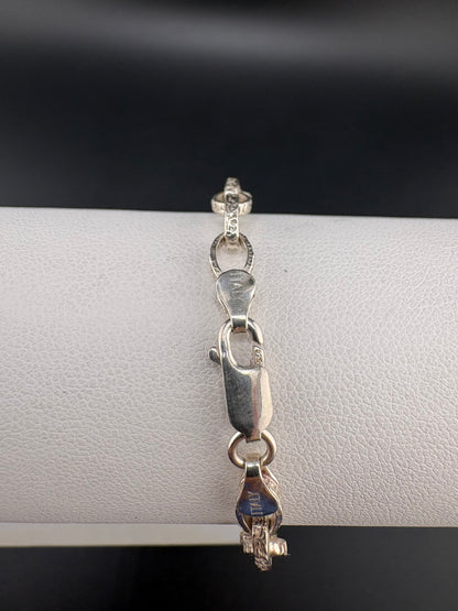 .925 Sterling Silver Anchor Link Bracelet – 4.95 MM / 8 in