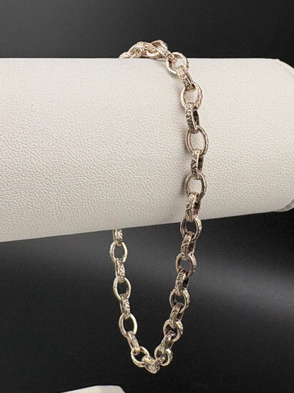 .925 Sterling Silver Anchor Link Bracelet – 4.95 MM / 8 in