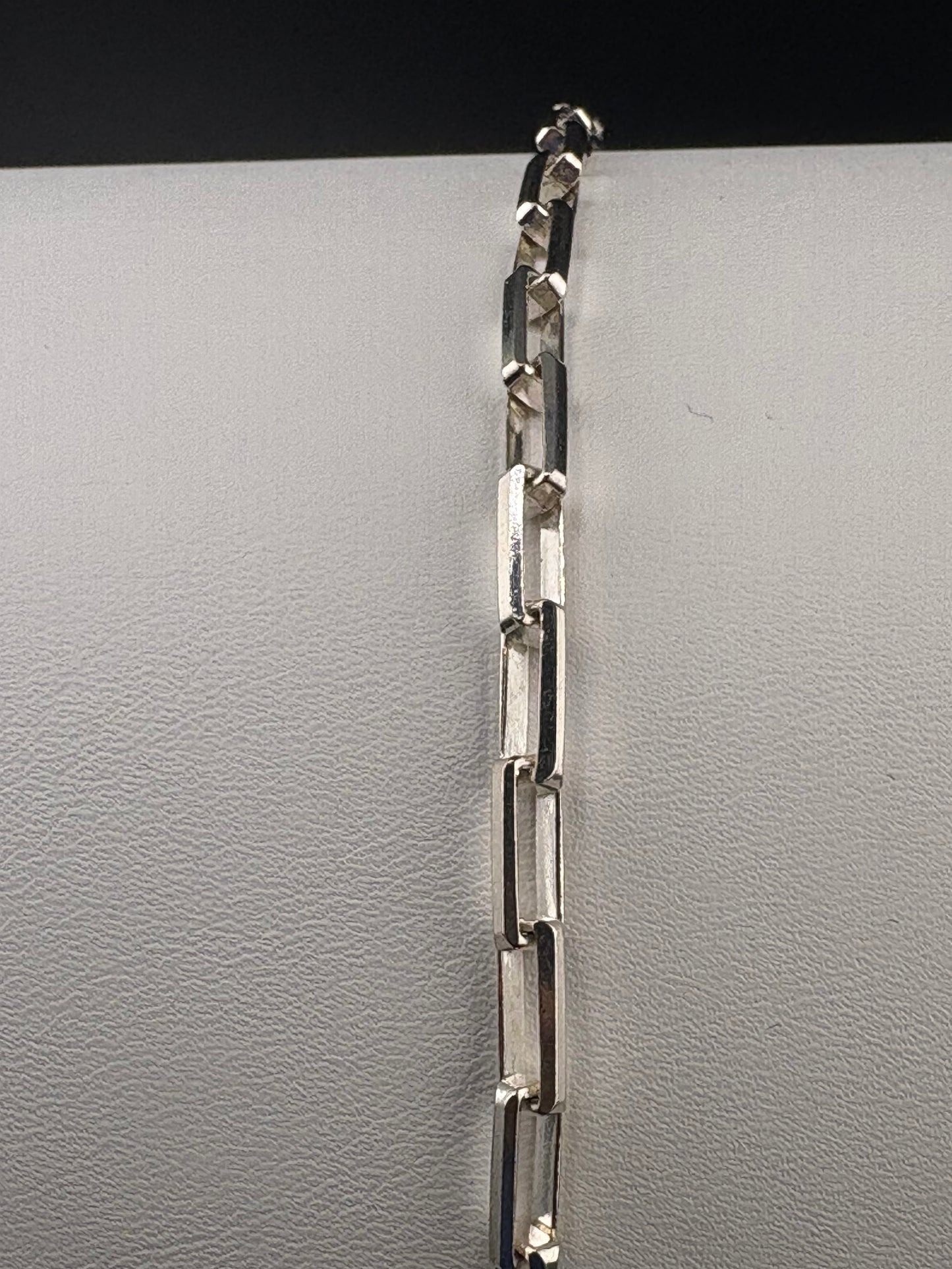 .925 Sterling Silver Long Box Chain Bracelet – 3.85 MM / 8.5 in