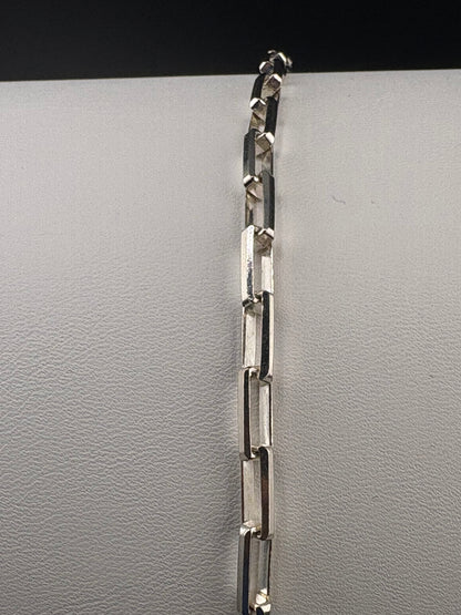.925 Sterling Silver Long Box Chain Bracelet – 3.85 MM / 8.5 in