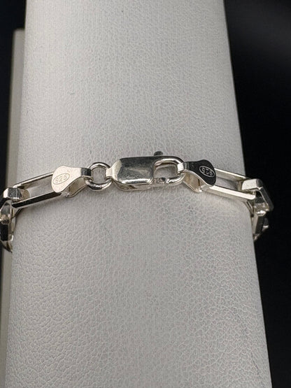 .925 Sterling Silver Long Box Chain Bracelet – 3.85 MM / 8.5 in