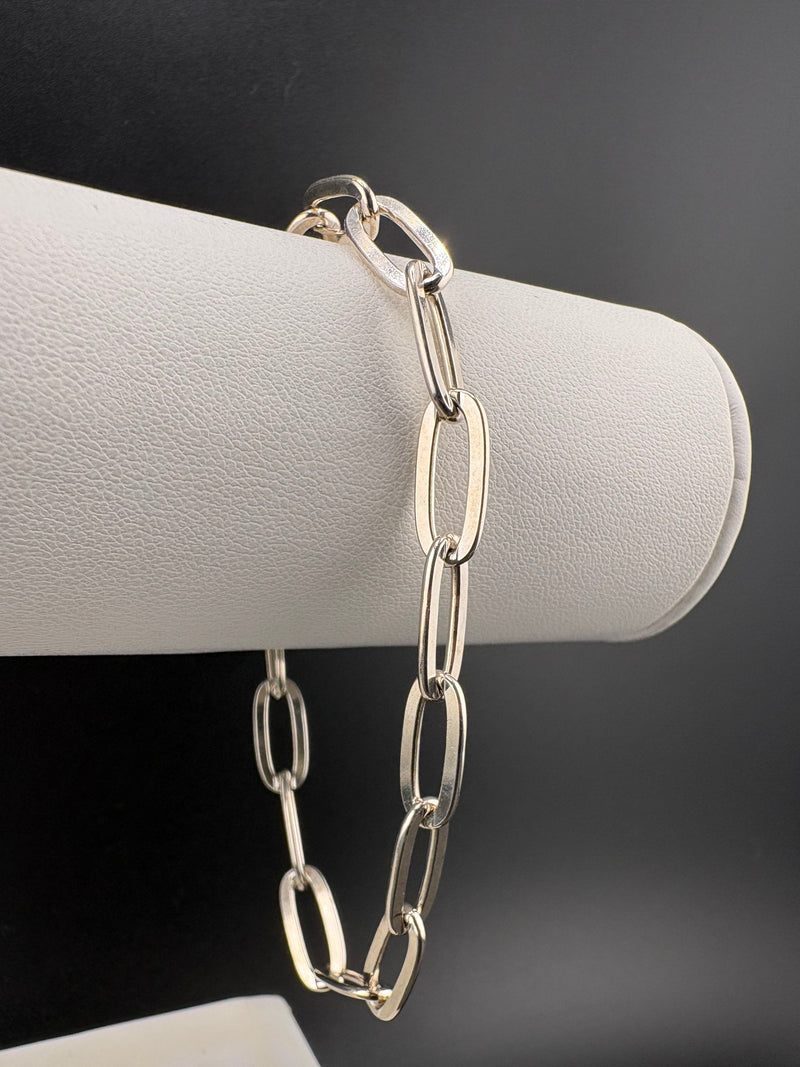 .925 Sterling Silver Drawn Cable Link Bracelet - 6.6MM / 7.5 in