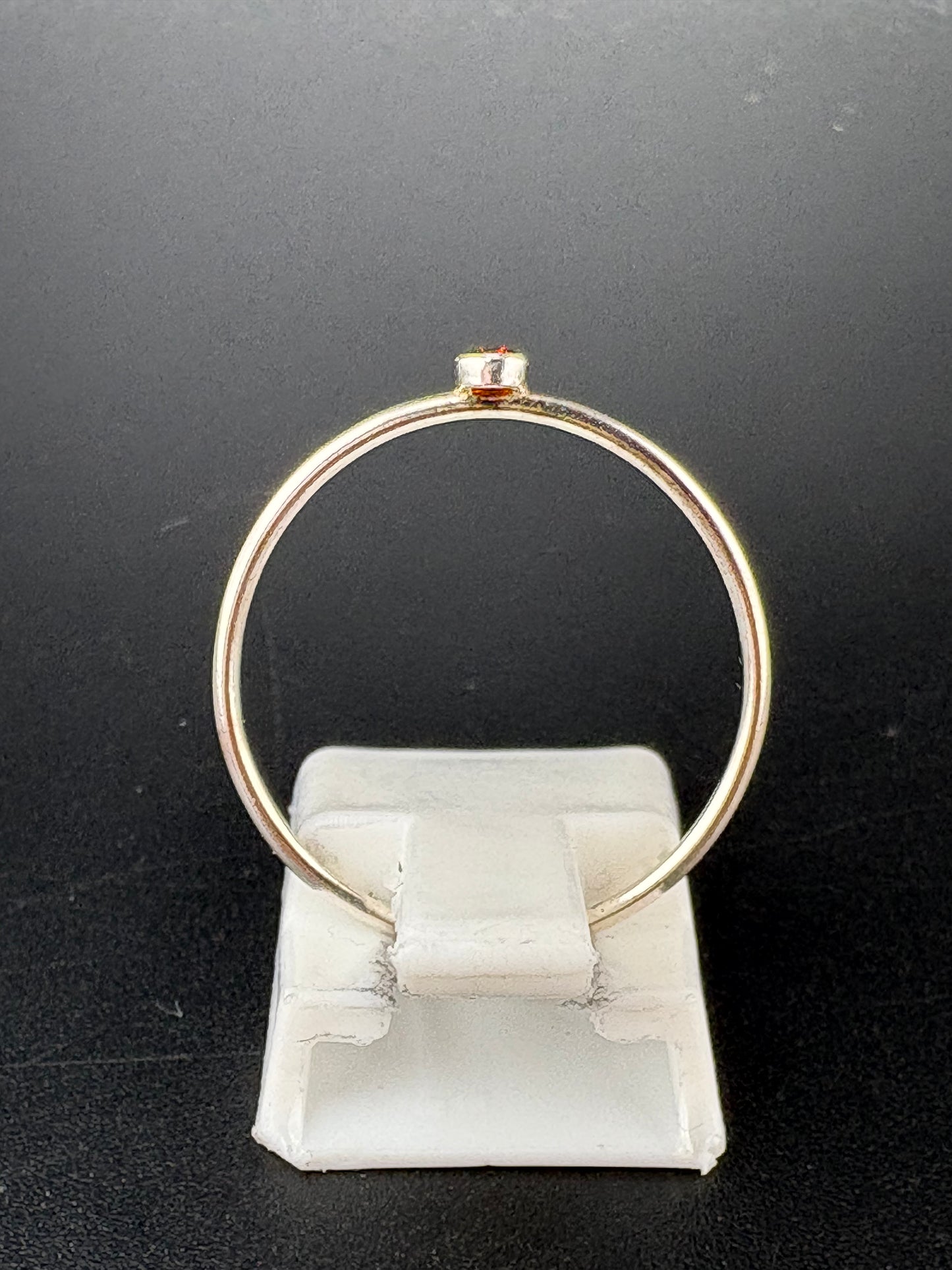 .925 Sterling Silver Small Red CZ Ring – 0.5g