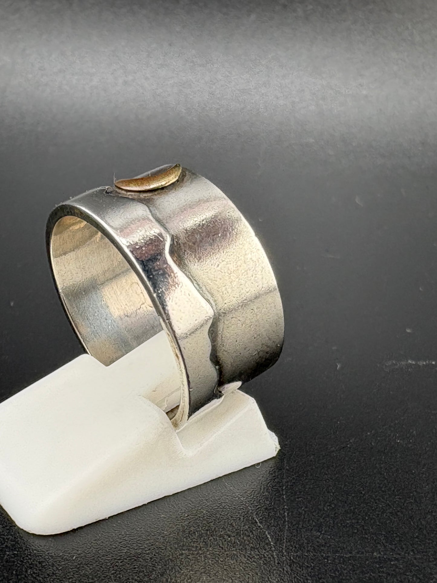 .925 Sterling Silver Moon & Mountain Ring – 5.73g – Size 8