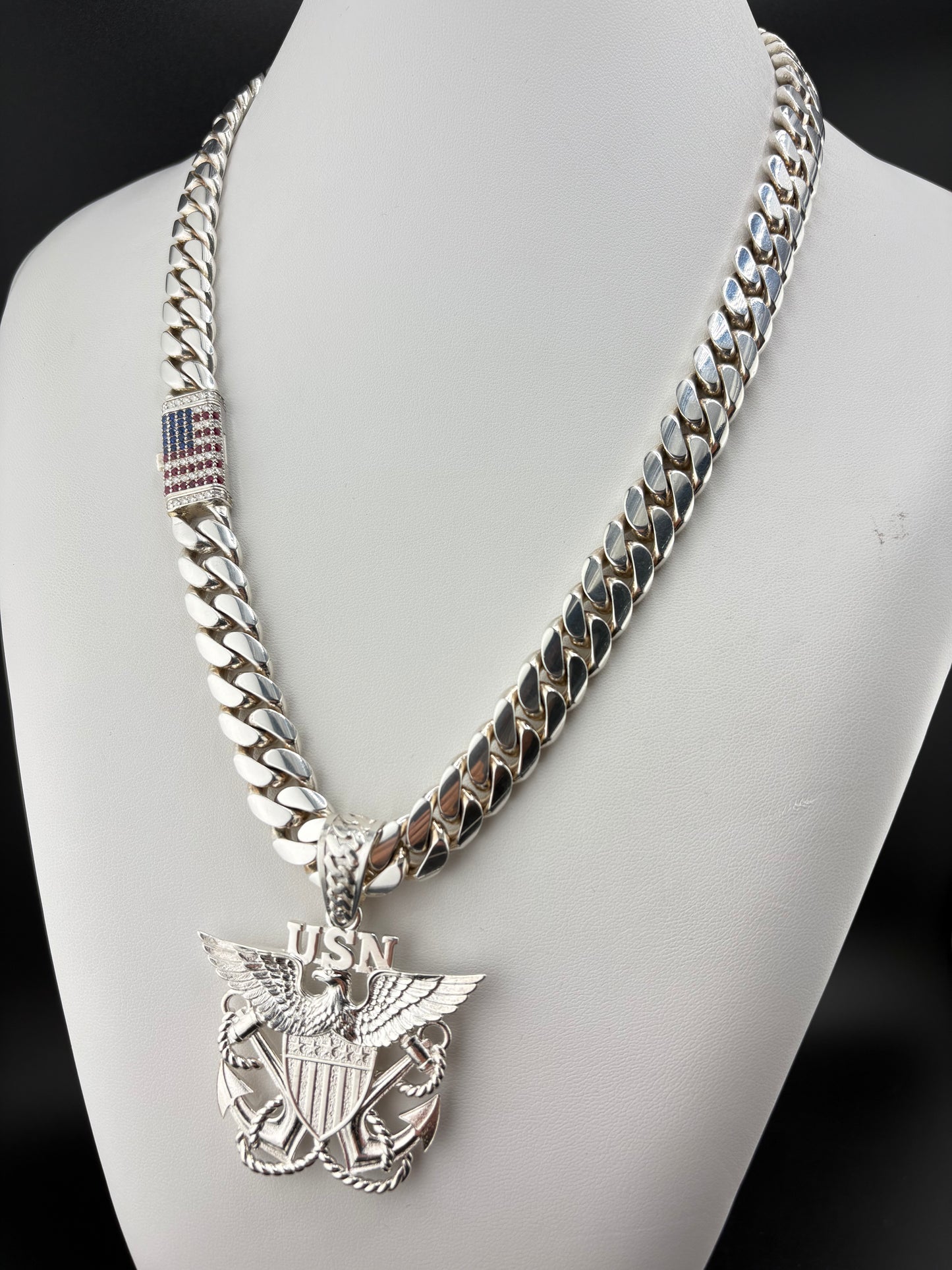 Sterling Silver U.S. Navy (USN) Pendant