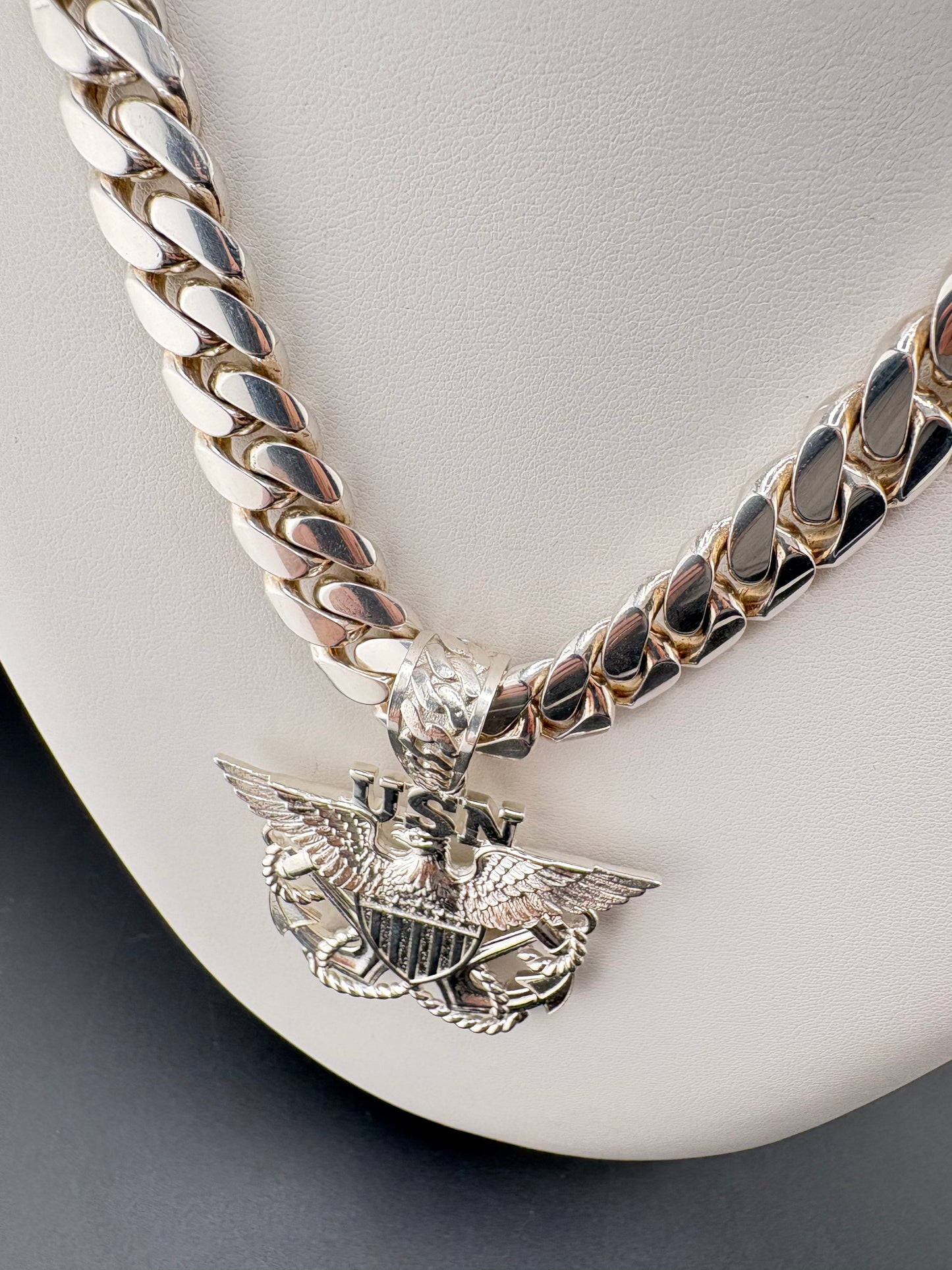 Sterling Silver U.S. Navy (USN) Pendant