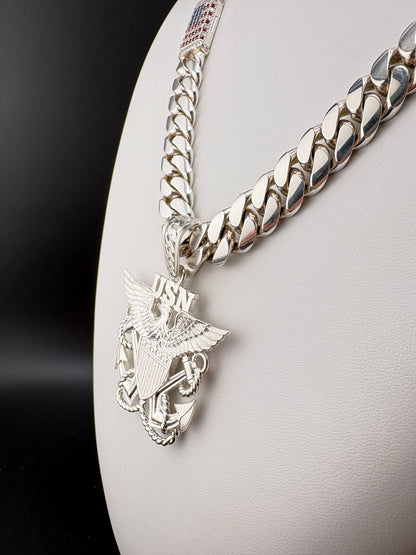 Sterling Silver U.S. Navy (USN) Pendant