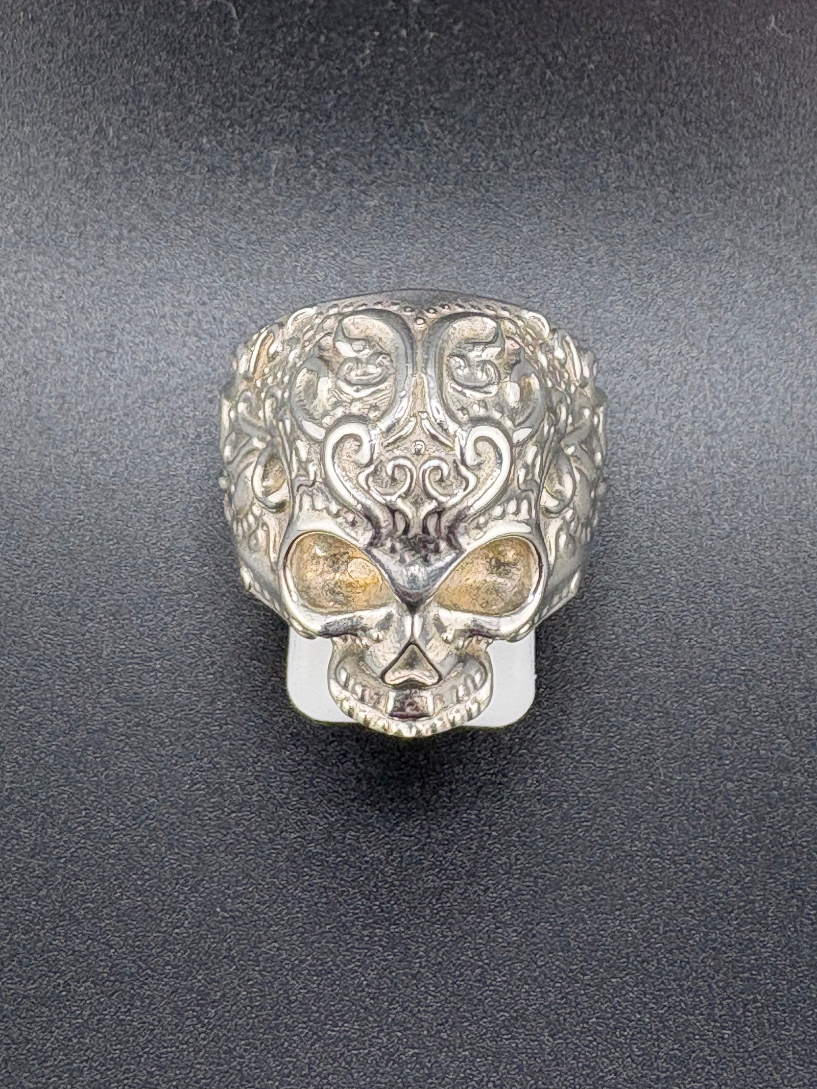 .925 Sterling Silver Día de los Muertos Ring – 12.7g – Size 9 Adjustable alternate product view