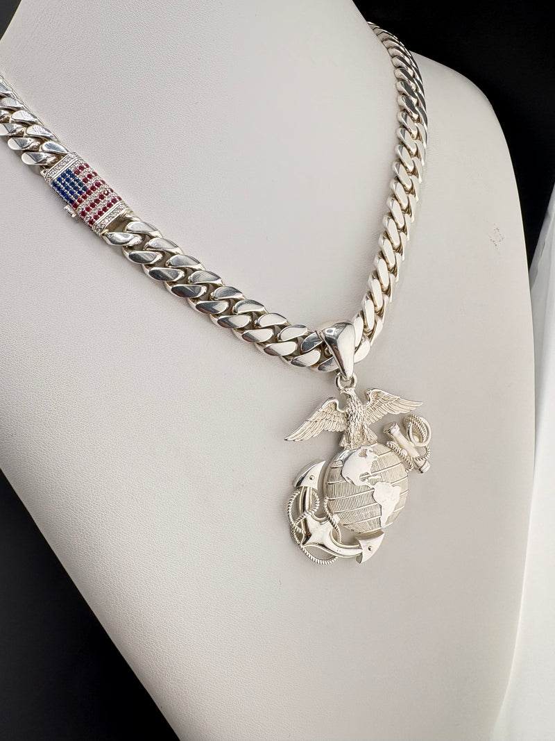 Sterling Silver Marine Corps Pendant