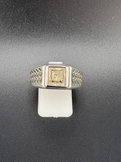 .925 Sterling Silver CZ Diamond Woven Ring – 8.8g – Size 11