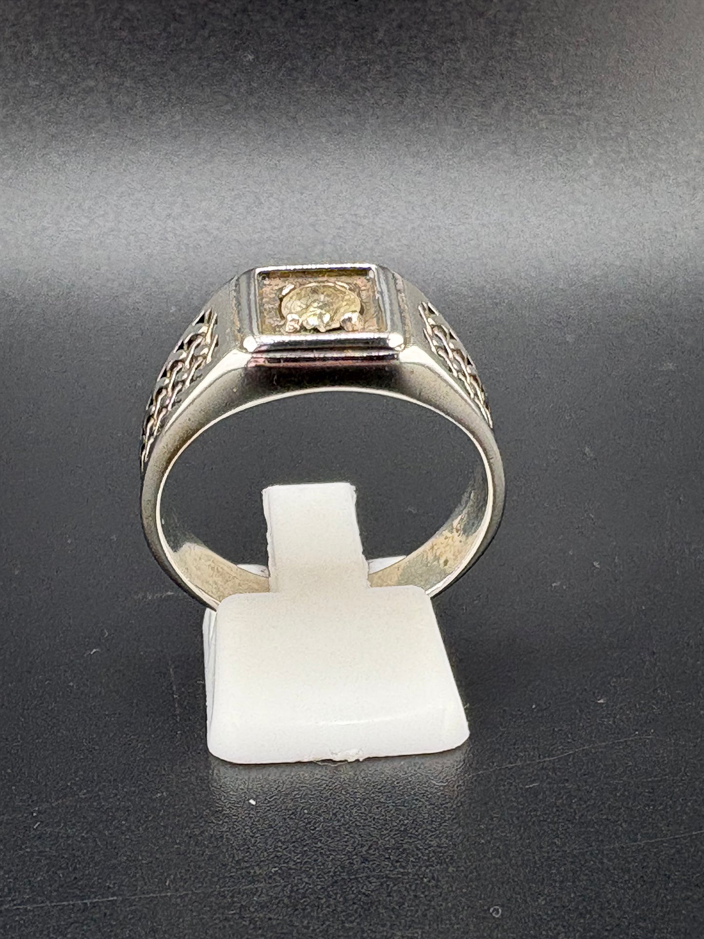 .925 Sterling Silver CZ Diamond Woven Ring – 8.8g – Size 11