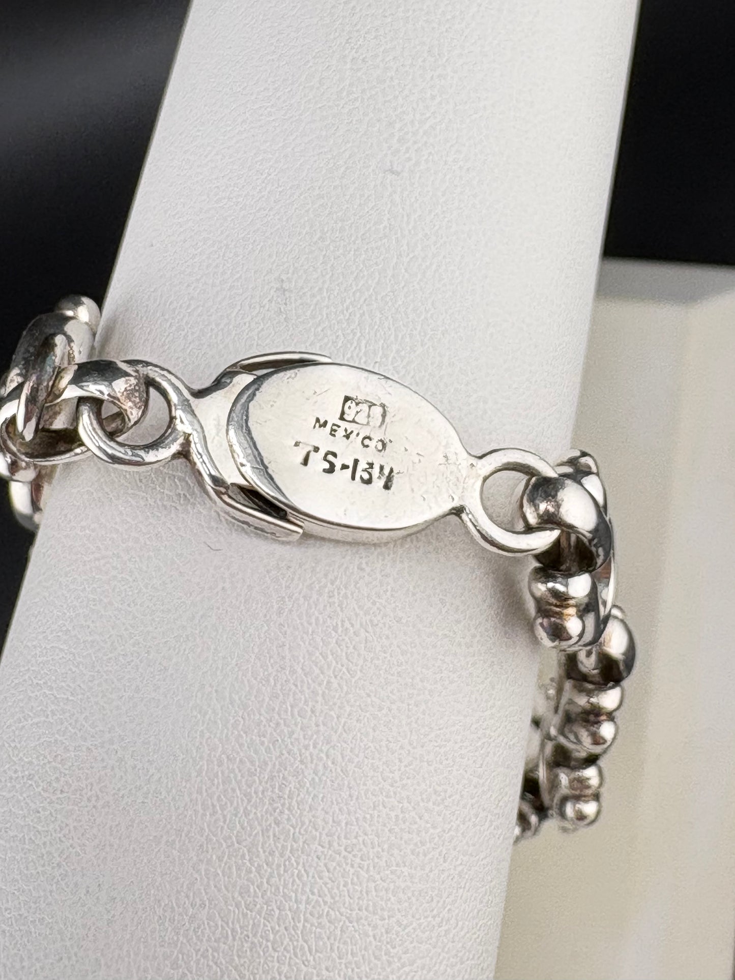 .925 Sterling Silver Horse Bit Link Bracelet – 14.7mm / 9"