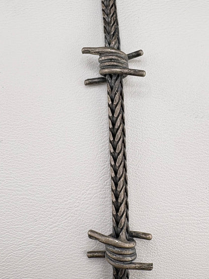 .925 Sterling Silver Braided Barbed Wire Bracelet – 2.66mm / 9"