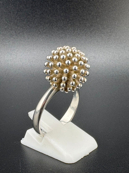 .925 Sterling Silver Firework Ball Ring – 9.67g – Size 8