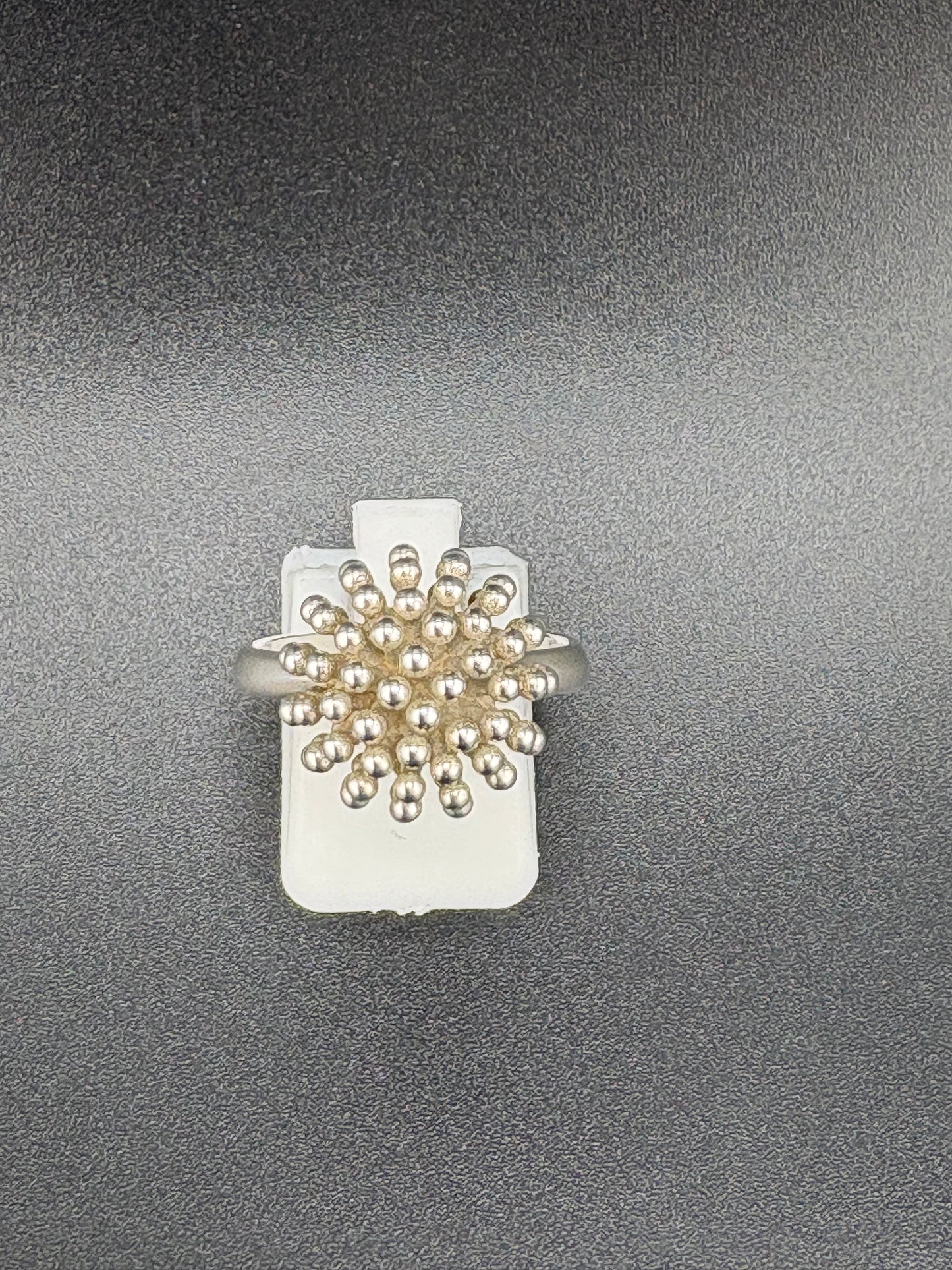 .925 Sterling Silver Firework Ball Ring – 9.67g – Size 8