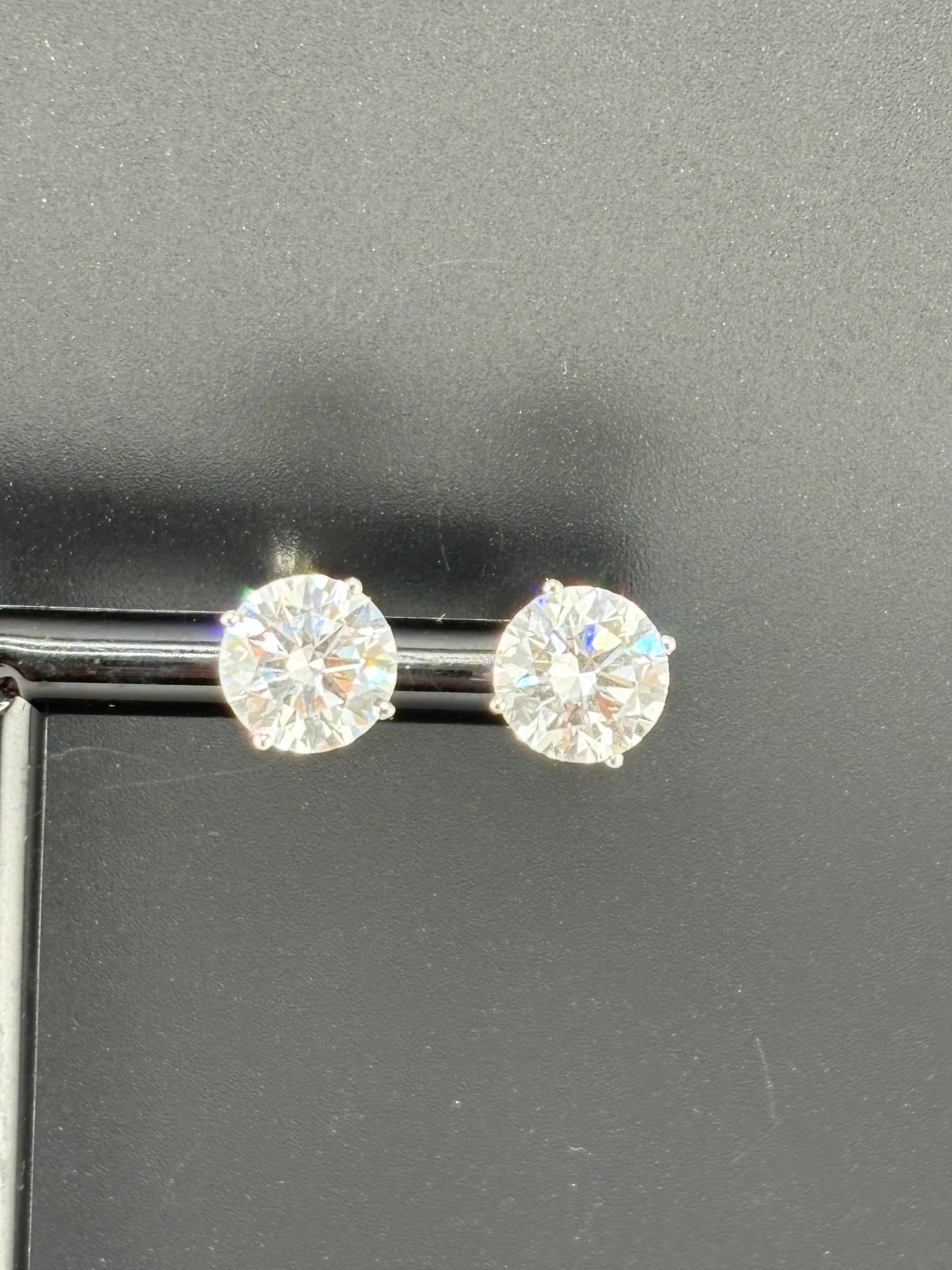 Brilliant Round Diamond Earrings – 4.50 CTW – 14K White Gold Stems / IGI Certified Lab-Grown detail view
