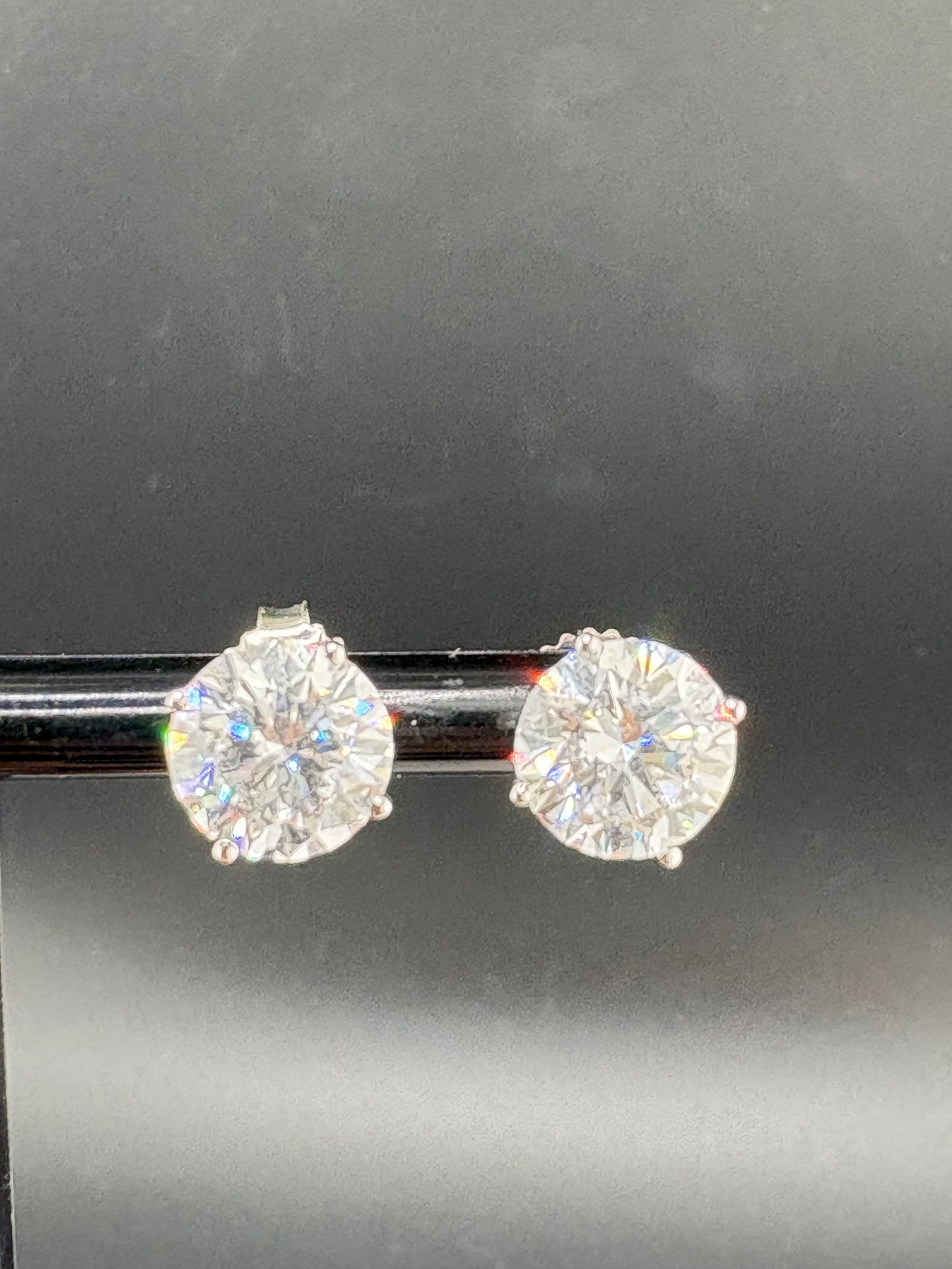 Brilliant Round Diamond Earrings – 4.50 CTW – 14K White Gold Stems / IGI Certified Lab-Grown