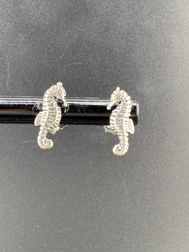 .925 Sterling Silver Seahorse Earrings