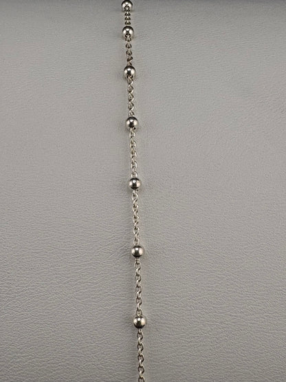 .925 Sterling Silver Satellite Chain Bracelet with Cross – 0.94mm – 7.25" – 1.78g