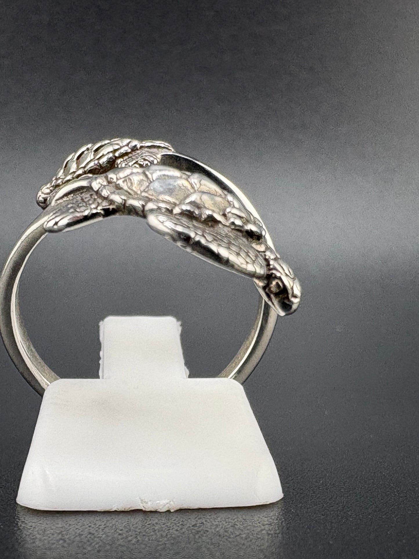 .925 Sterling Silver Two Turtle Ring – 4g – Size 7 Adjustable