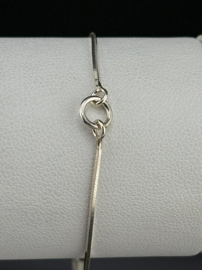 .925 Sterling Silver Snake Chain Bolo Bracelet – 0.97mm – 5"