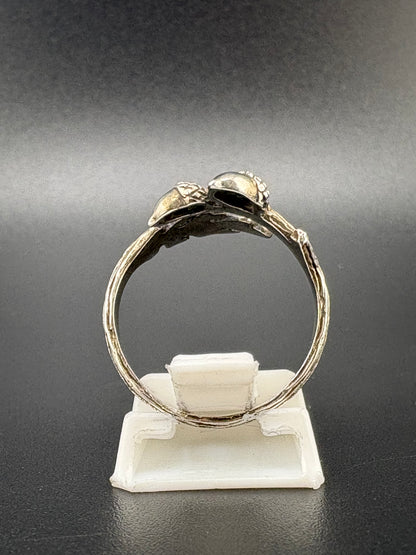 .925 Sterling Silver Acorn & Leaf Ring – 2.43g – Size 8 Adjustable