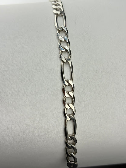925 Sterling Silver Figaro Chain Bracelet – 7.25mm – 8.5"