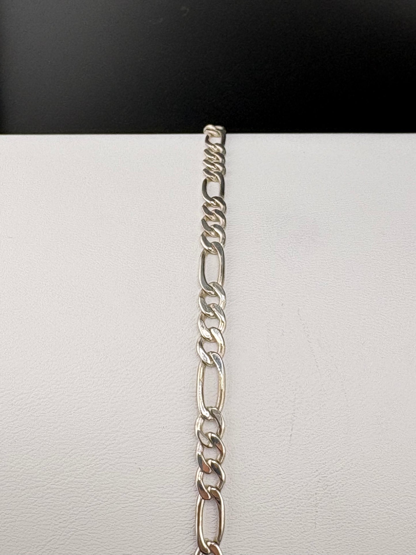 .925 Sterling Silver Figaro Chain Bracelet – 4.58mm – 8"