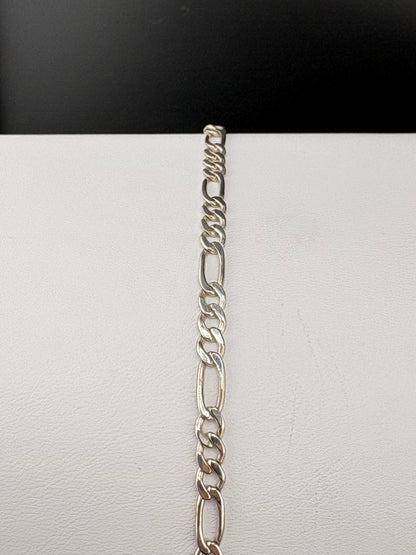 .925 Sterling Silver Figaro Chain Bracelet – 4.58mm – 8"