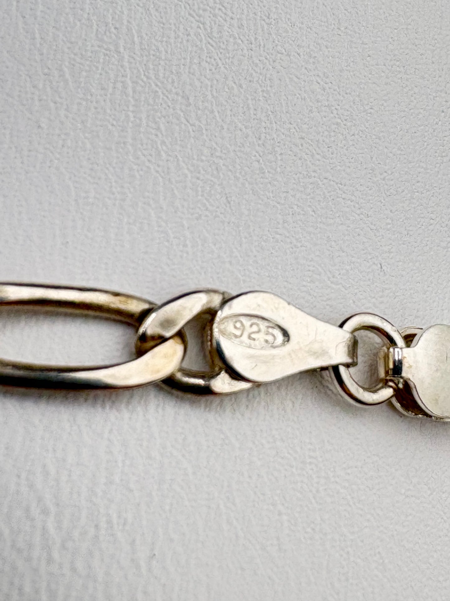 .925 Sterling Silver Figaro Chain Bracelet – 4.58mm – 8"