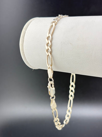 .925 Sterling Silver Figaro Chain Bracelet – 4.58mm – 8"